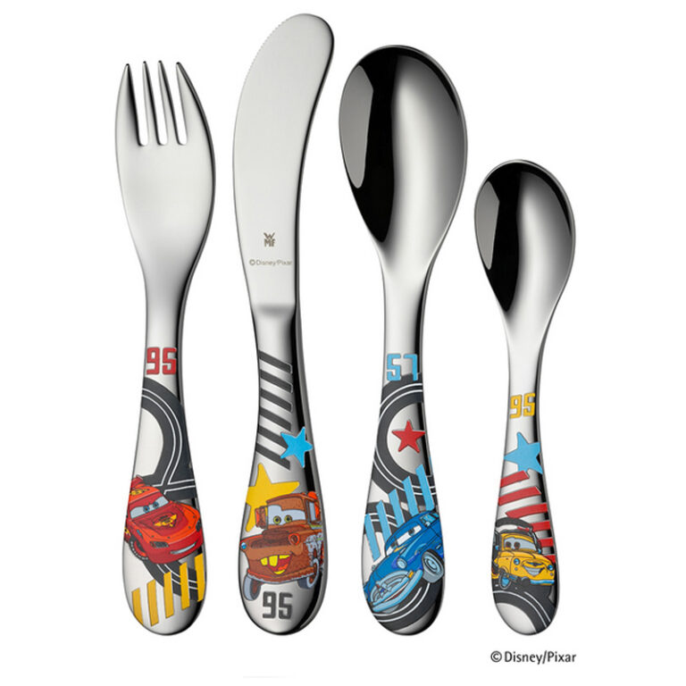 Barnebestik Disney Pixar Cars, stål med emalje 4 dele