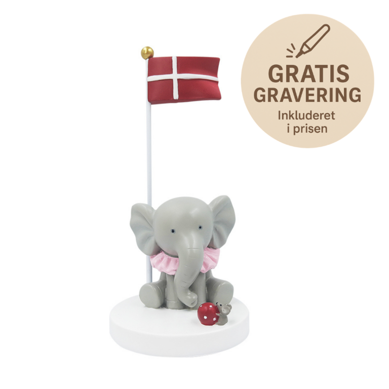 Bordflag - Elefant med Mus og Bold
