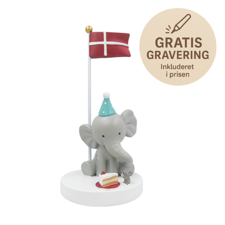 Bordflag - Elefant med Mus og Kage