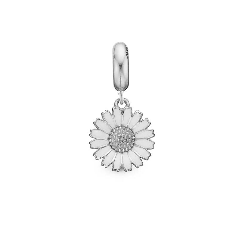 Christina Jewelry Charming Marguerite sølv charm til sølvarmbånd og læderarmbånd på 4 mm