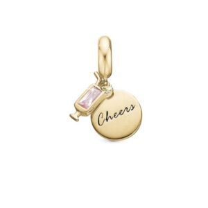 Christina Jewelry Cheers forgyldt charm til sølvarmbånd og læderarmbånd på 4 mm