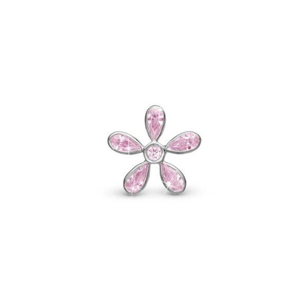 Christina Jewelry Magic Flower pink sølv charm til læderarmbånd på 6 mm