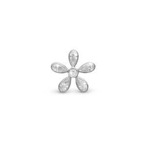 Christina Jewelry Magic Flower white sølv charm til læderarmbånd på 6 mm