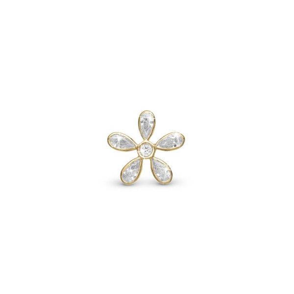 Christina Jewelry Magical white Flower forgyldt charm til sølvarmbånd og læderarmbånd på 4 mm