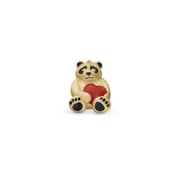 Christina Jewelry Panda forgyldt charm til læderarmbånd på 6 mm