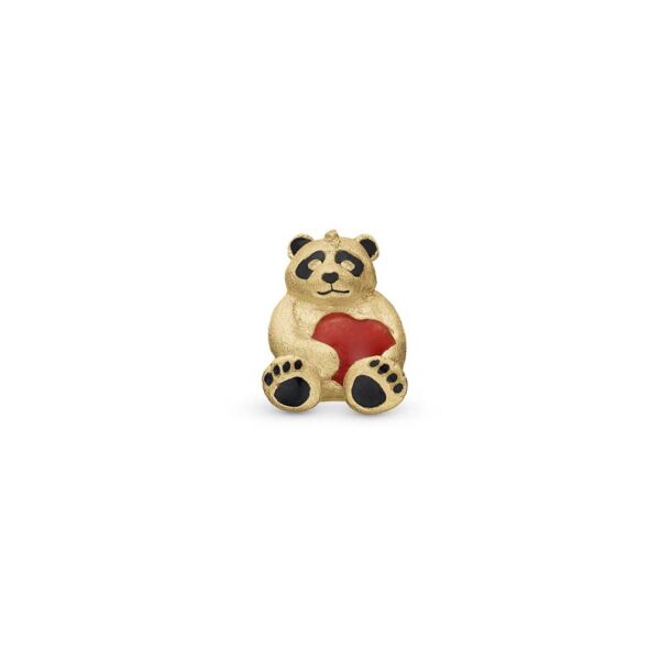 Christina Jewelry Panda forgyldt charm til sølvarmbånd og læderarmbånd på 4 mm