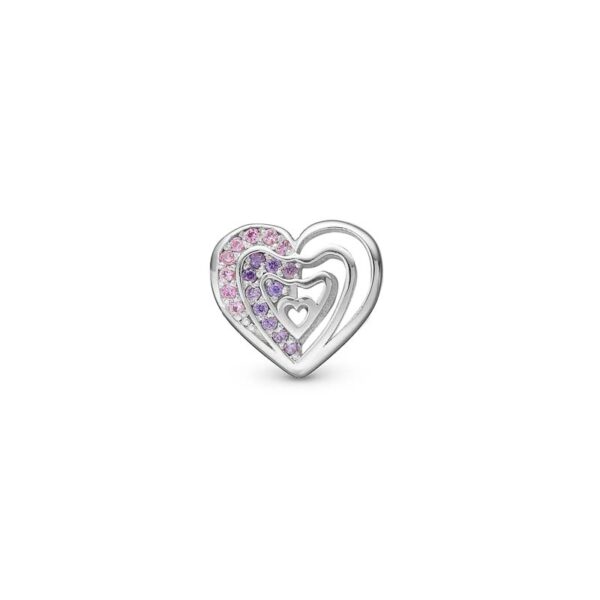 Christina Jewelry Rainbow Kiss sølv charm til sølvarmbånd og læderarmbånd på 4 mm