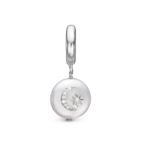 Christina Jewelry Sun & Moon sølv charm til læderarmbånd på 6 mm