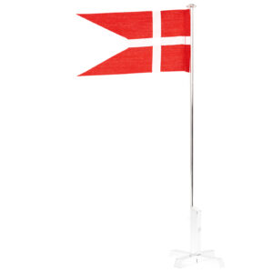 Forsølvet flagstang m. krydsfod 35 cm
