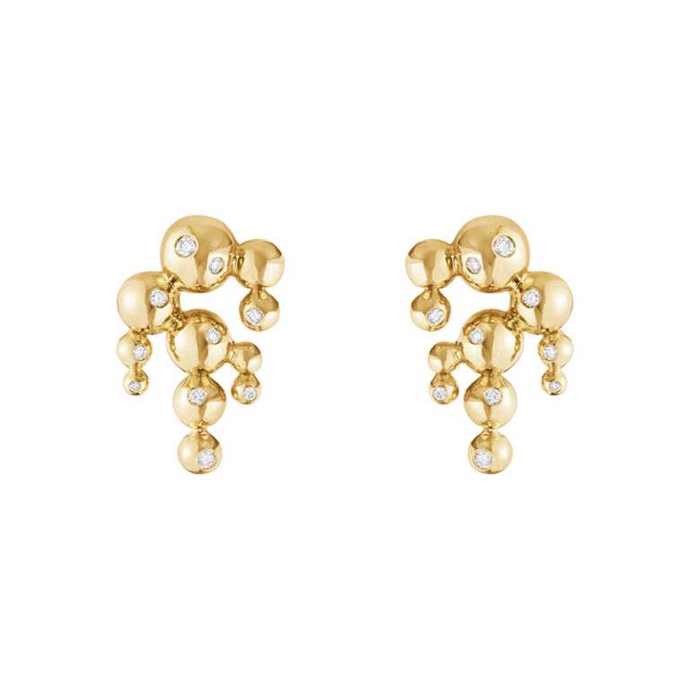 Georg Jensen Moonlight Grapes chandelier øreringe 1551J i 18 kt. guld 0.13 ct