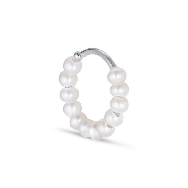 Jane Kønig ROW PEARL TWIST ørering, sølv - 1 stk