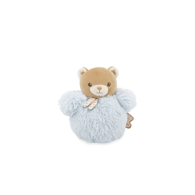 Kaloo Pompon Bjørne bamse, Blå (12 cm)