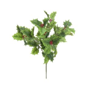 Kunstig Holly busk, Grøn, 46 cm