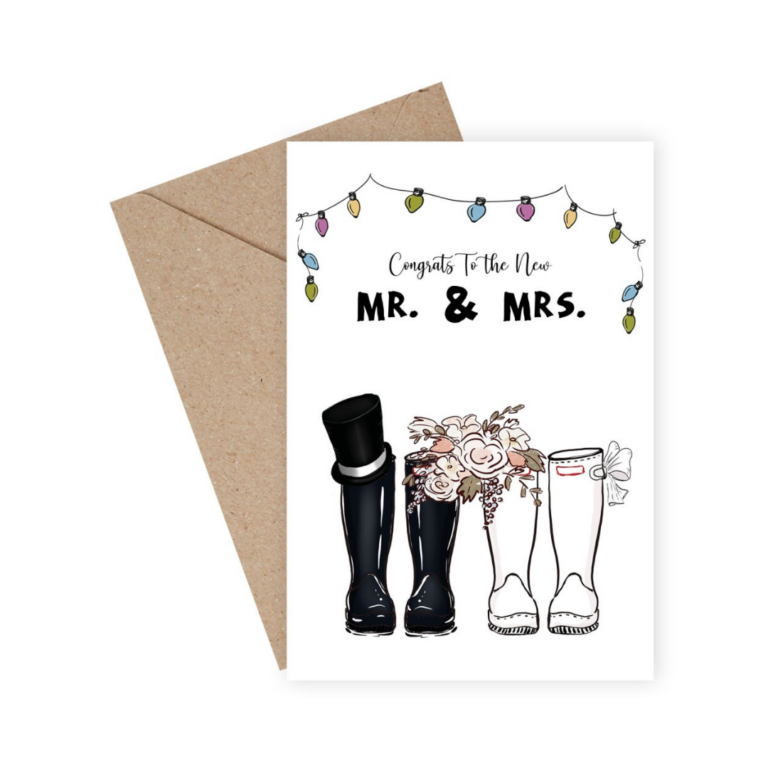 Lykønskningskort, Mr. and Mrs. (A6 kort)