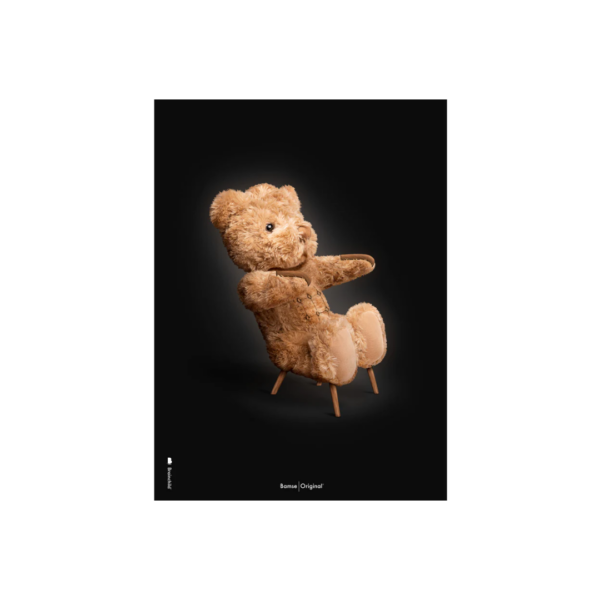 Plakat med Bamse - Sort Klassisk (30x40)