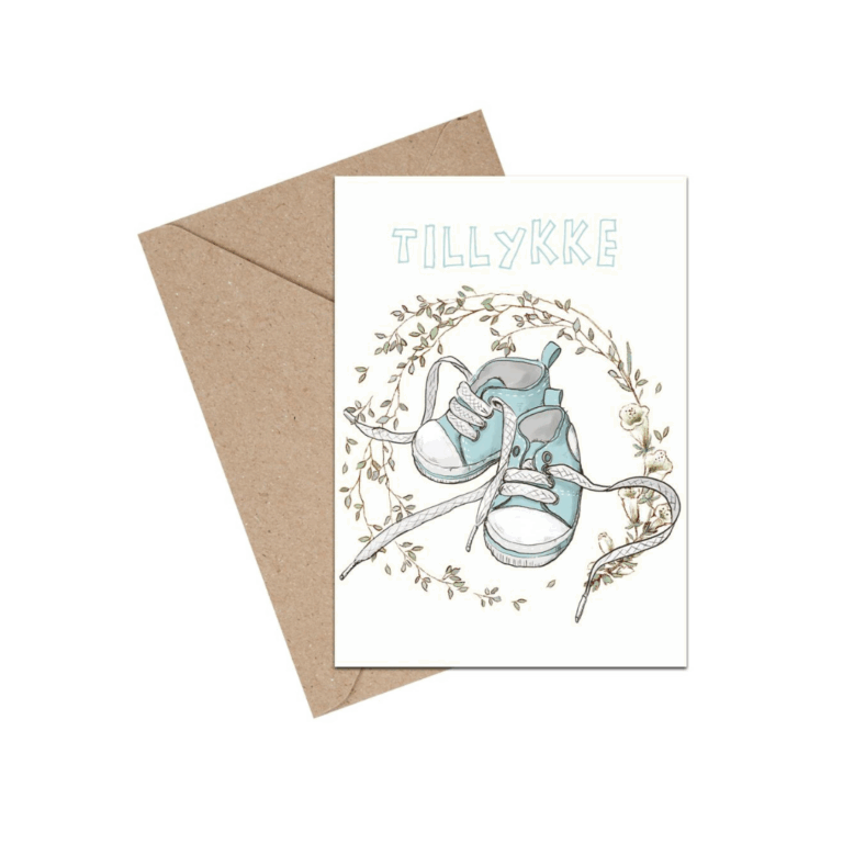 Tillykke Baby Dreng, Converse Sko (A6 kort)