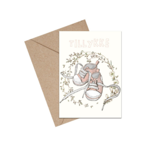 Tillykke Baby Pige, Converse Sko (A6 kort)