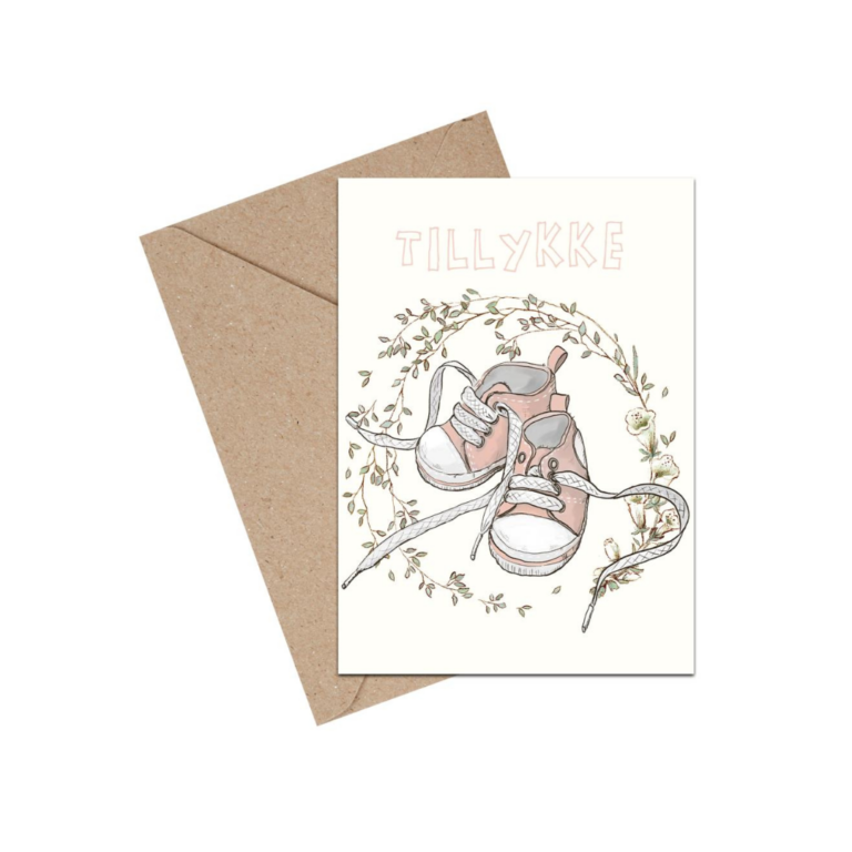 Tillykke Baby Pige, Converse Sko (A6 kort)